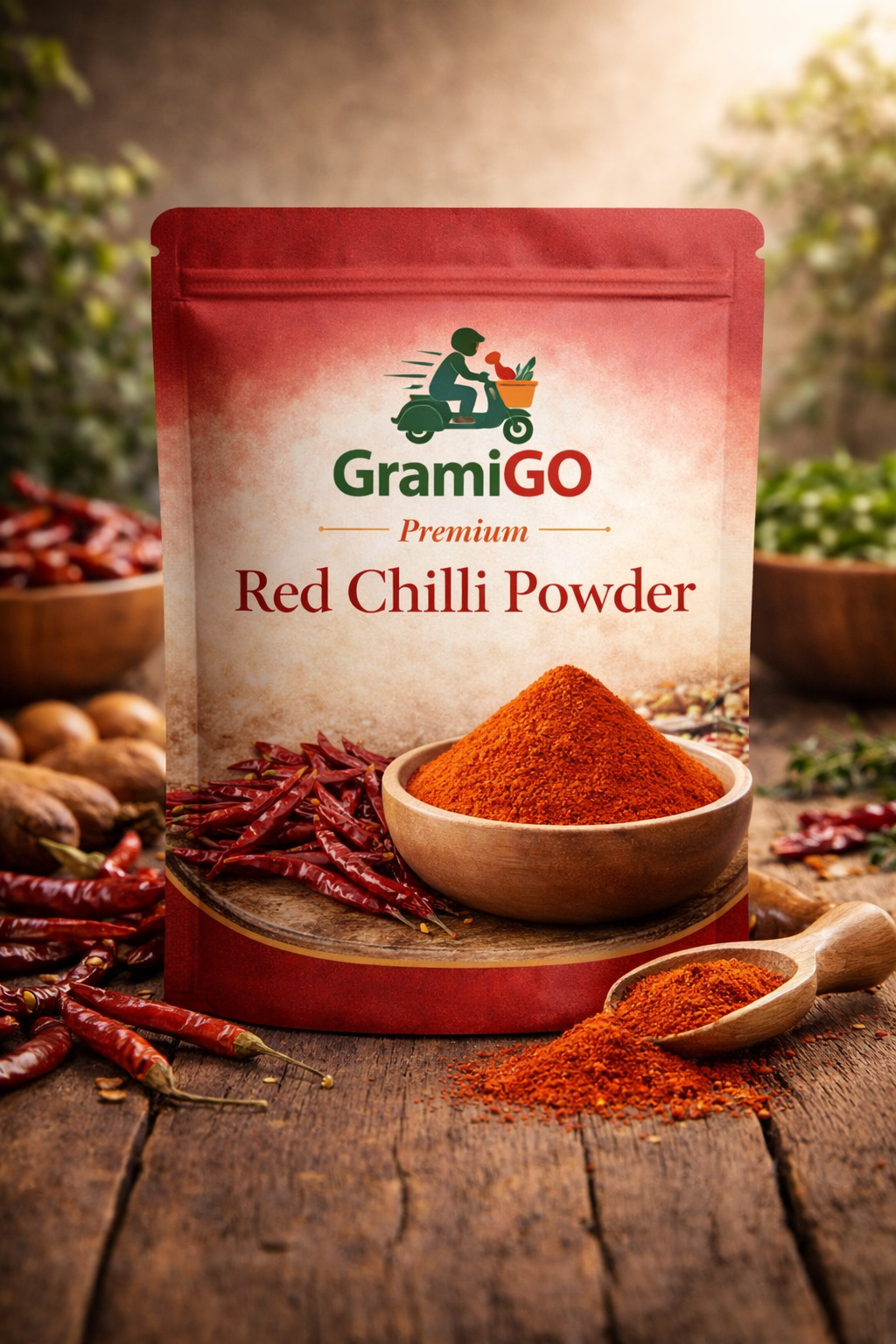 Premium Guntur Red Chilli Powder - 1 KG | Farm Fresh | No Artificial Color | GramiGO